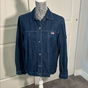 Coldwater Creek Denim Patriotic Jacket L